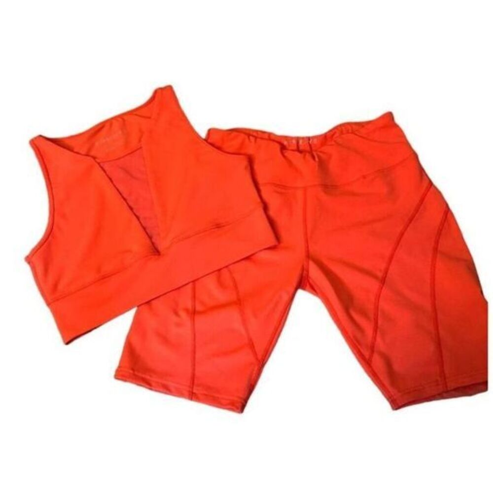 Orange Crop Top & Yoga Short Set | Kimberly | Large |‎ NWT #0030